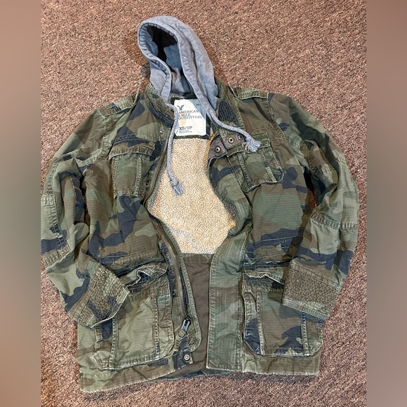 American Eagle Outfitters Other - American Eagle - Camo Coat - Sherpa Lined - XS
